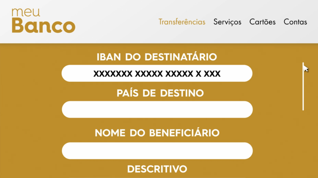 Como posso verificar se as minhas transferências vão para o destinatário correto?